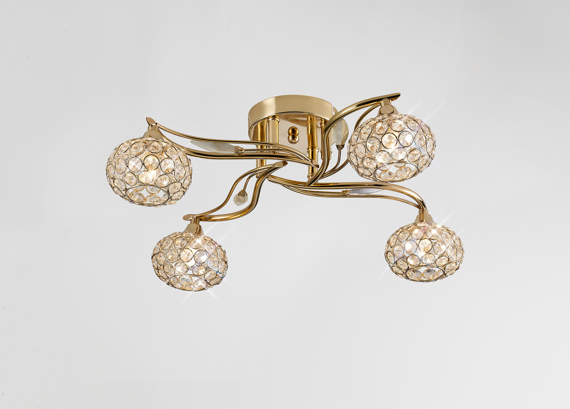 Leimo Crystal Ceiling 4 Light French Gold IL30964  Diyas Leimo French Gold